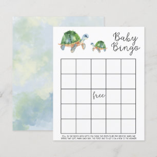 Lámina Tortugas acuarela marinas - Juego de bingo para ba
