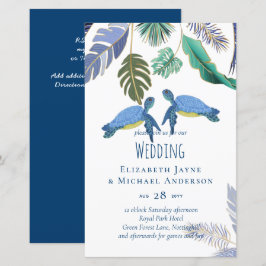 Lámina Tortugas marinas Boda amarillo azul