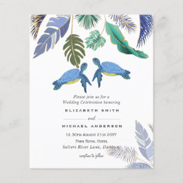 Lámina Tortugas marinas Boda amarillo azul