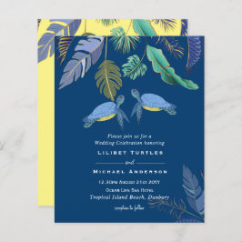 Lámina Tortugas marinas Boda amarillo azul