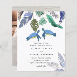 Lámina Tortugas marinas Boda amarillo azul