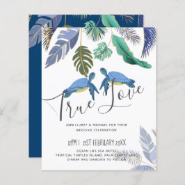 Lámina Tortugas marinas Boda amarillo azul