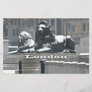 Lámina Trafalgar Square London - Nieve