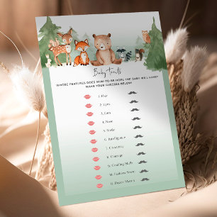 Lámina Trajes de bebé para juegos de Baby Shower Woodland