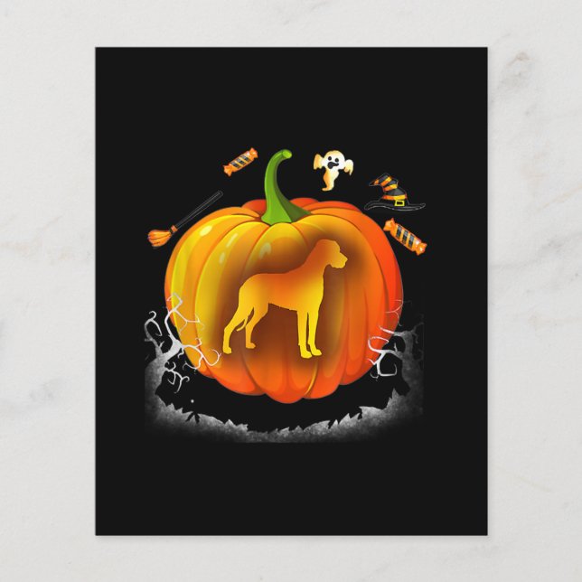 Lámina trajes de calabaza de perro de rottweiler hallowee (Anverso)