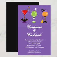 Trajes y cócteles Invitación a Halloween