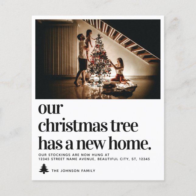 Lámina Traslado de foto de árbol de Navidad en casa (Anverso)