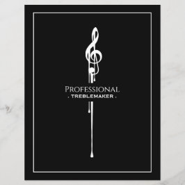 Lámina Treblemaker Funny Music Pun Classy Black G-Clef