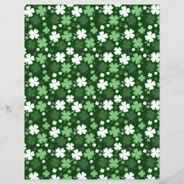 Lámina Trébol verde, papel de scrapbook del Día de San Pa (Anverso)
