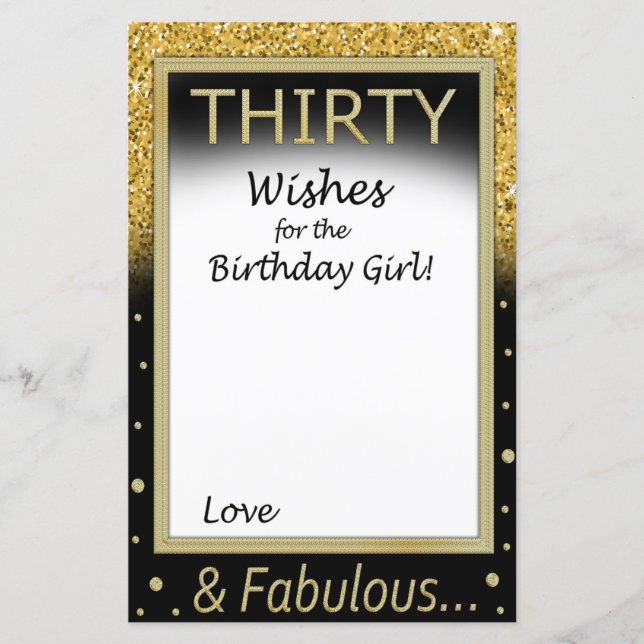 Lámina Treinta deseos para el chica de cumpleaños (Anverso)