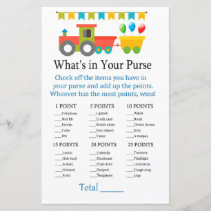 Lámina Tren de juguetes ¿Qué hay en tu juego de bolsos?