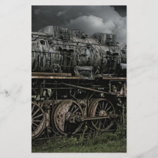 Lámina tren ferroviario de locomotoras de motor de vapor