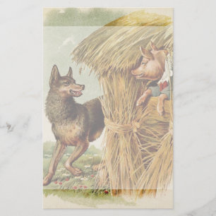Lámina Tres Cerditos Gran Lobo Malo, Historia De Hadas Vi