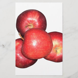Lámina Tres manzanas rojas: Vibrante Deslumbramiento del