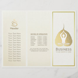 Lámina Tri-Fold Yoga Studio Brochures Meditation Studio