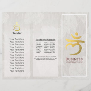 Lámina Tri-Fold Yoga Studio Brochures Root Chakra Mantra