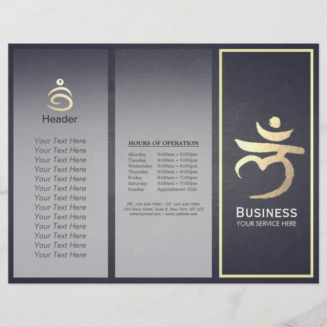 Lámina Tri-Fold Yoga Studio Brochures Root Chakra Mantra (Anverso)