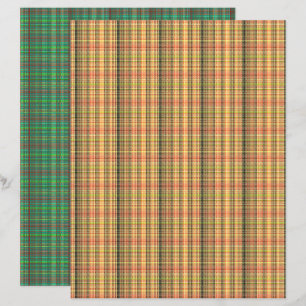 Lámina Tribal Plaid diseño pequeño de dos caras 1