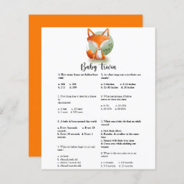 Lámina Trivia de bebé de zorro | Juego de baby shower