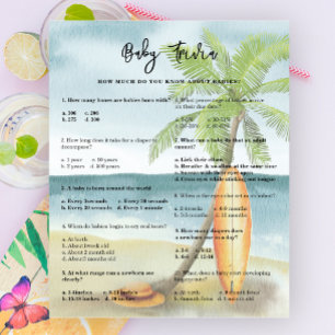 Lámina Trivia de bebé - Juego de baby shower de playa Sur
