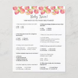 Lámina Trivia de bebé melocotón | Juego de baby shower