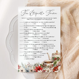 Lámina Trivia de Etiqueta del Té Juego de Fiesta de Té de
