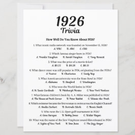 Lámina Trivia Game 1926 | Partida de cumpleaños 99