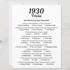 Lámina Trivia Game 1930 | 95.º partido de cumpleaños