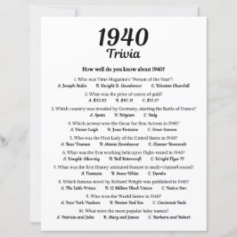 Lámina Trivia Game 1940