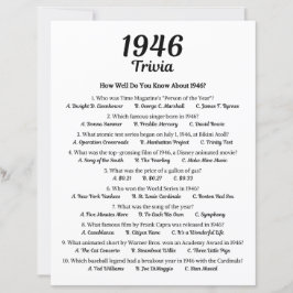 Lámina Trivia Game 1946 | 79.º partido de cumpleaños