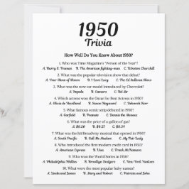 Lámina Trivia Game 1950