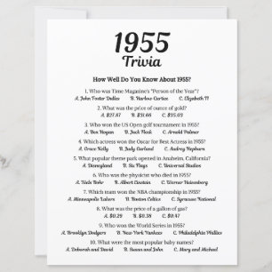 Lámina Trivia Game 1955