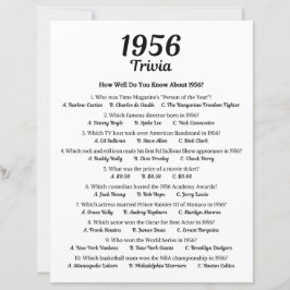 Lámina Trivia Game 1956 | 69.º partido de cumpleaños