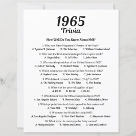 Lámina Trivia Game 1965