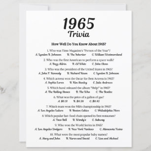 Lámina Trivia Game 1965