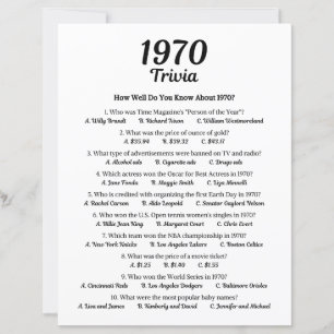 Lámina Trivia Game 1970
