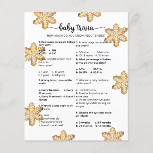 Lámina Trivia para bebés de invierno   Juego Baby Shower