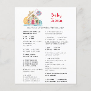 Lámina Trivia para bebés de invierno   Juego Baby Shower