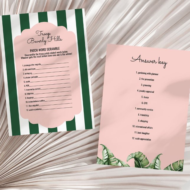 Lámina Troop Beverly Hills Word Scramble Shower Game (Subido por el creador)