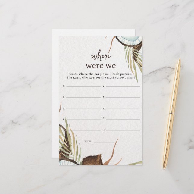 Lámina Tropical ¿Dónde estábamos los juegos de ducha de n (Anverso/Reverso In Situ)