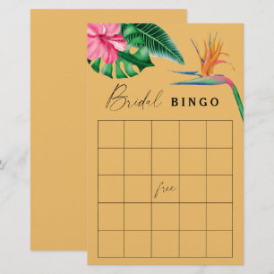 Lámina Tropical - Juego de bingo de ducha de novia