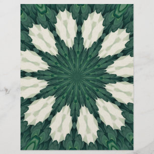 Lámina Tropical Sacramento Green y Silver Leaf Mandala.