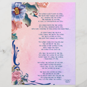 Lámina Tu poesía de palabras/escritura de papel personali