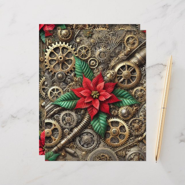 Lámina Tubos y engranajes de Steampunk festivos con Poins (Anverso/Reverso In Situ)