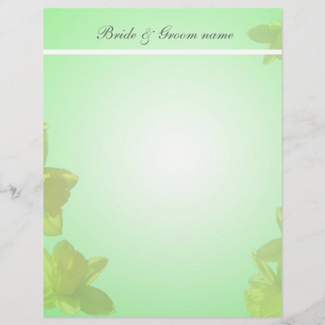 Lámina tulipanes amarillos.. invitación boda, (Anverso)