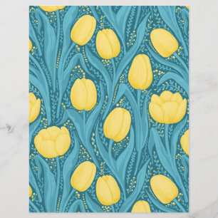 Lámina Tulipanes azules y amarillos