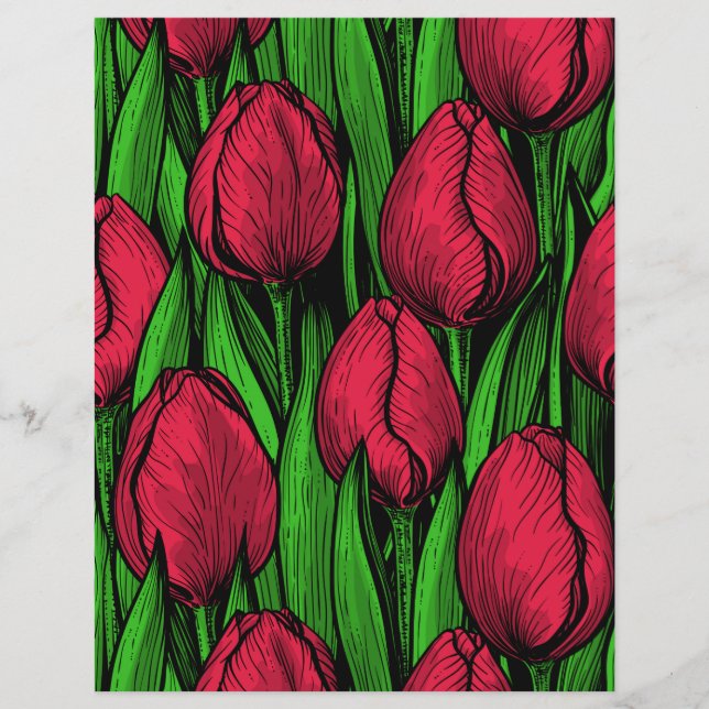 Lámina Tulipanes rojos (Anverso)