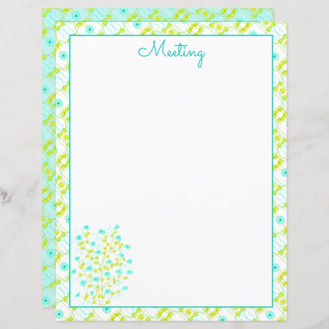 Lámina Turquesa Y Verde Lime (Anverso / Reverso)