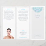 Lámina Turquois Mandala Lotus Spa Salon Tri-Fold Brochure<br><div class="desc">Folleto de spa cuidadosamente diseñado para que pueda personalizar fácilmente.</div>