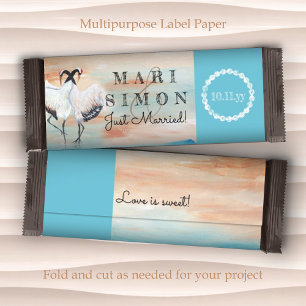 Lámina Turquoise Beige Tancho Crane Boda Candy Wrapper